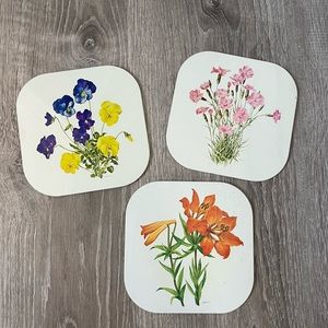 Vintage Flower Trivets Hot Pads